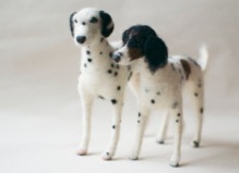 two needle felted dogs